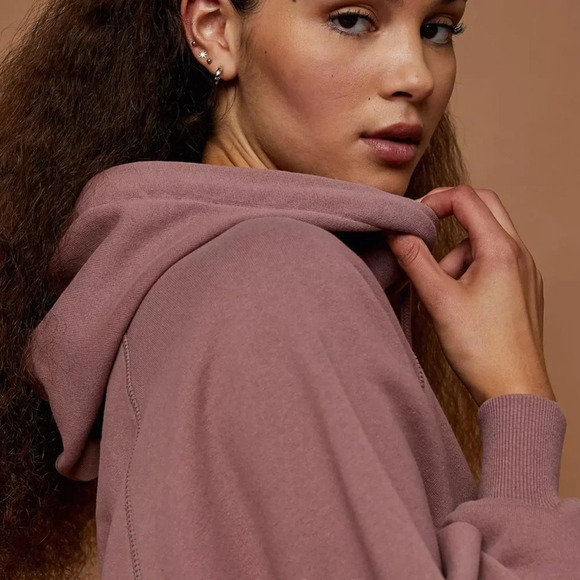 Topshop Crop Hoodie in Rose, Size 8-10 US, NWT - Picture 4 of 11